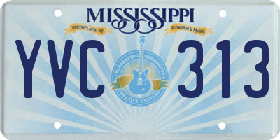 MS license plate YVC313