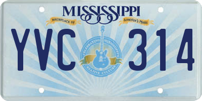 MS license plate YVC314