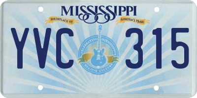 MS license plate YVC315