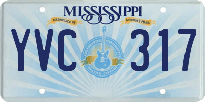 MS license plate YVC317
