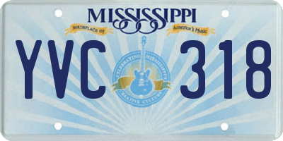 MS license plate YVC318