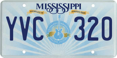 MS license plate YVC320