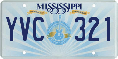 MS license plate YVC321
