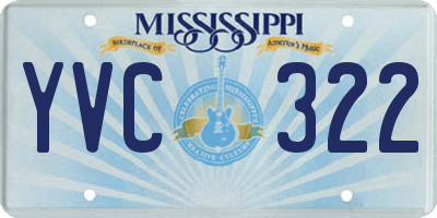 MS license plate YVC322