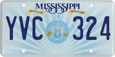 MS license plate YVC324