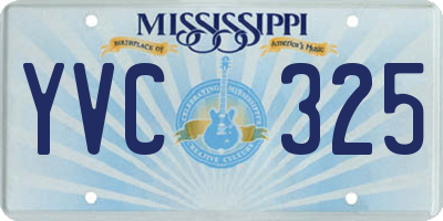 MS license plate YVC325