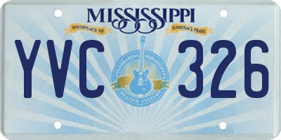 MS license plate YVC326