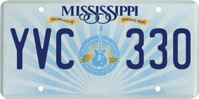 MS license plate YVC330
