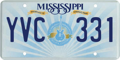 MS license plate YVC331