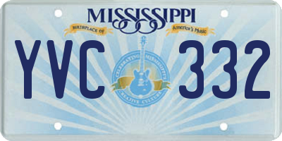 MS license plate YVC332