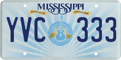 MS license plate YVC333