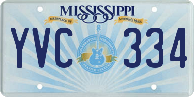 MS license plate YVC334