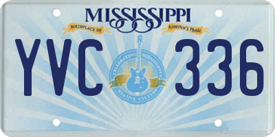MS license plate YVC336