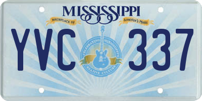 MS license plate YVC337
