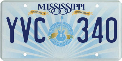 MS license plate YVC340