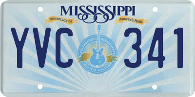 MS license plate YVC341