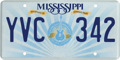 MS license plate YVC342