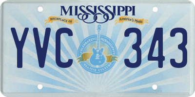 MS license plate YVC343