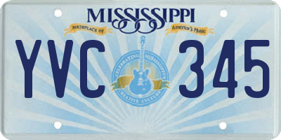 MS license plate YVC345