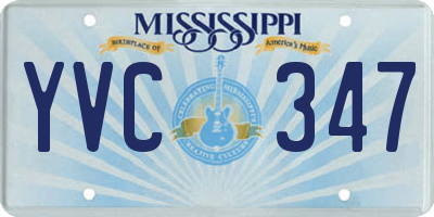 MS license plate YVC347
