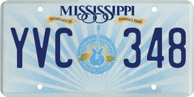 MS license plate YVC348
