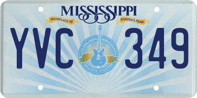 MS license plate YVC349