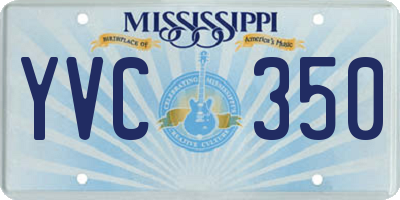 MS license plate YVC350