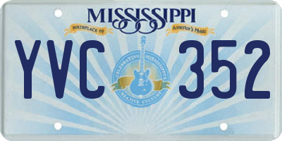 MS license plate YVC352