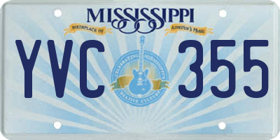 MS license plate YVC355