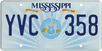 MS license plate YVC358