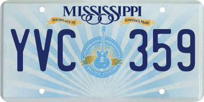 MS license plate YVC359