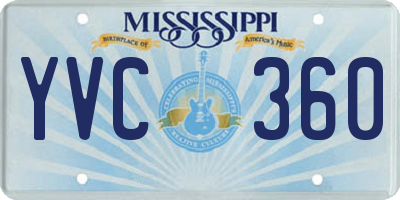 MS license plate YVC360