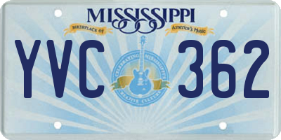 MS license plate YVC362