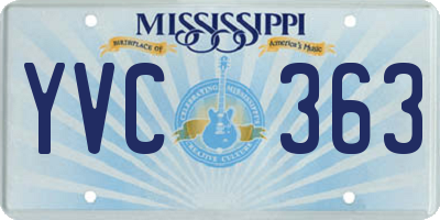 MS license plate YVC363