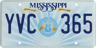 MS license plate YVC365