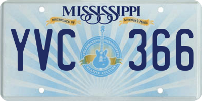 MS license plate YVC366