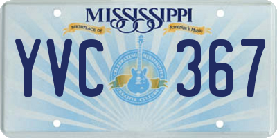 MS license plate YVC367