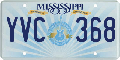 MS license plate YVC368