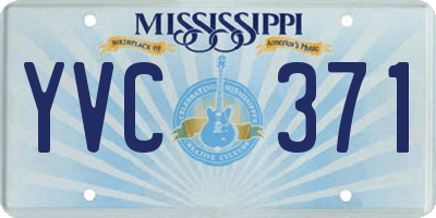 MS license plate YVC371