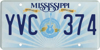 MS license plate YVC374
