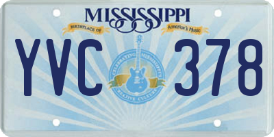 MS license plate YVC378