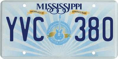 MS license plate YVC380
