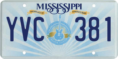 MS license plate YVC381