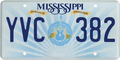 MS license plate YVC382