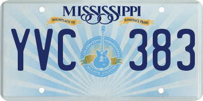 MS license plate YVC383