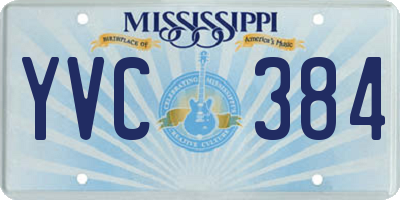 MS license plate YVC384