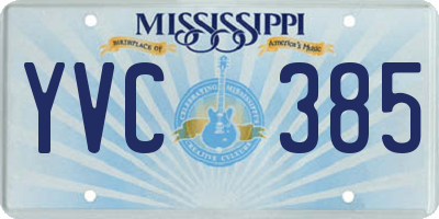 MS license plate YVC385