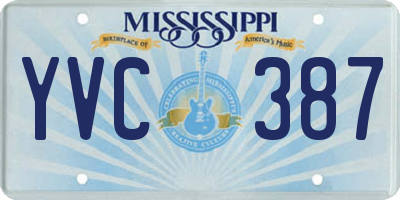 MS license plate YVC387