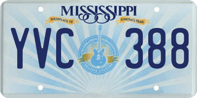 MS license plate YVC388