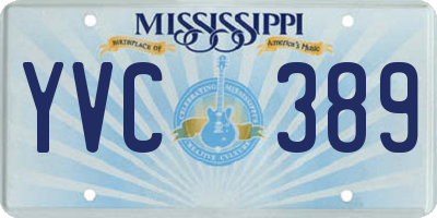 MS license plate YVC389